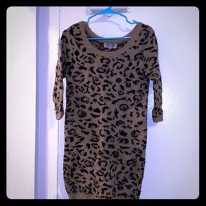 Leopard Print Sweater Dress